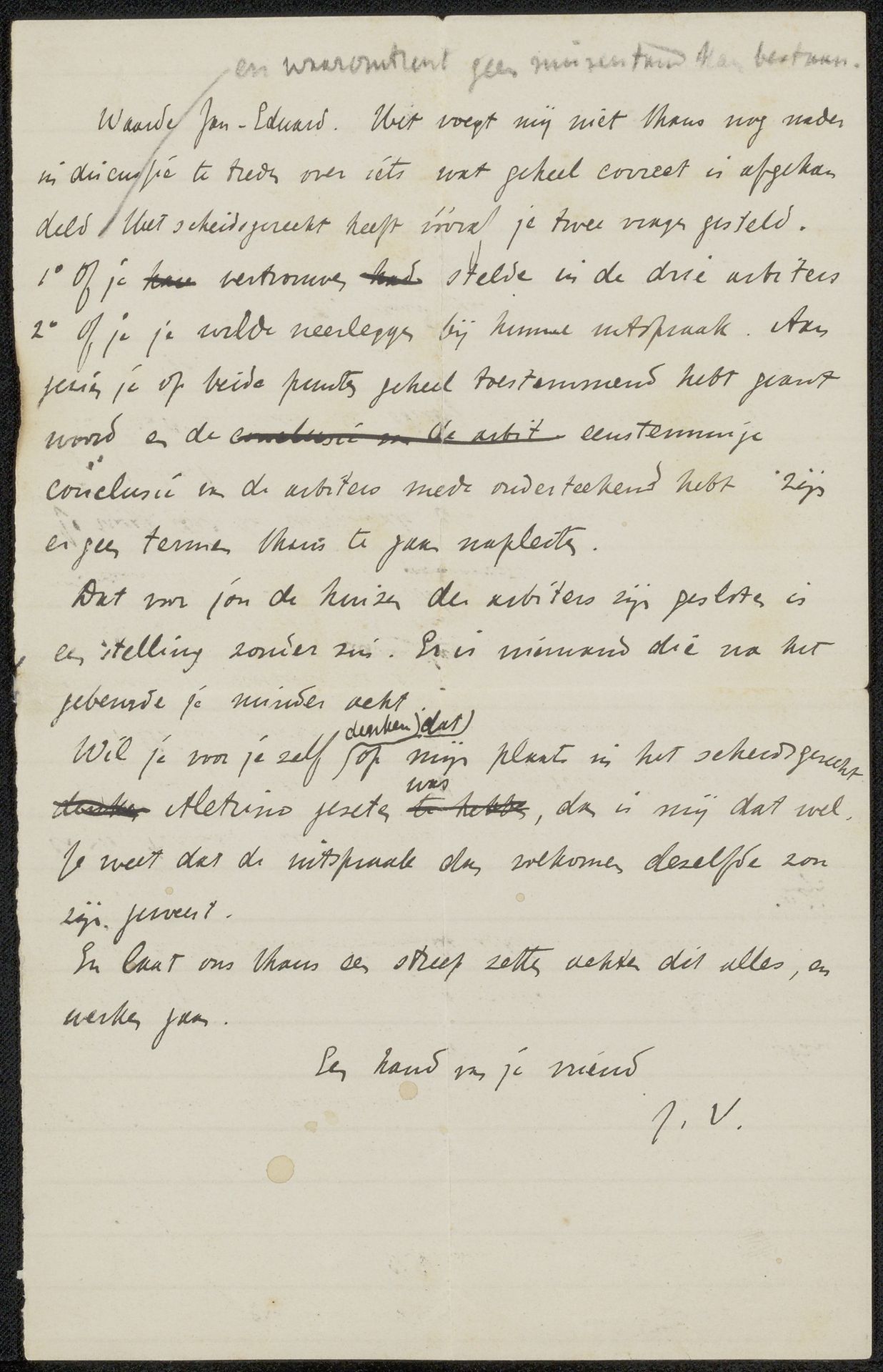 Brief aan Eduard Karsen by Jan Veth