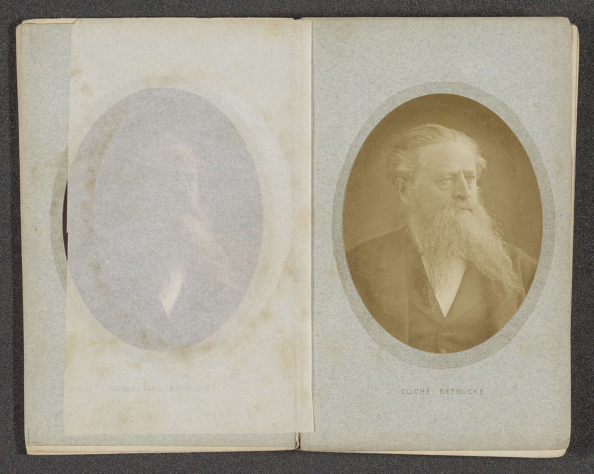 Geretoucheerd portret van een onbekende man met een baard by P. Piquepé
