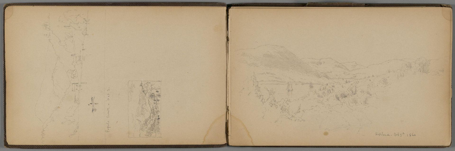 New Hampshire Highlands; verso: Lake Sunapee, New Hampshire by Sanford Robinson Gifford