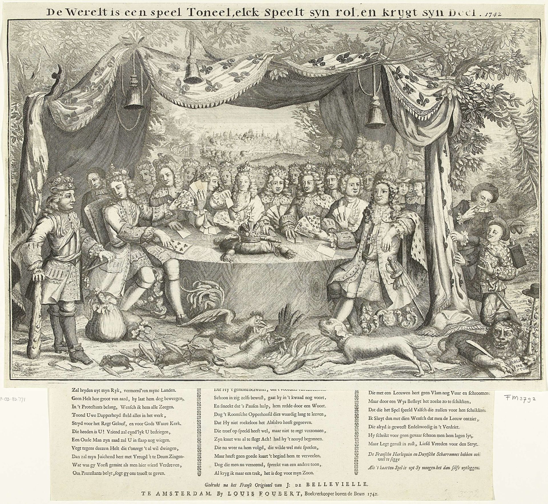 Allegorie op de machtsstrijd tussen de Europese vorsten om de keizerskroon, 1742 by Anonymous