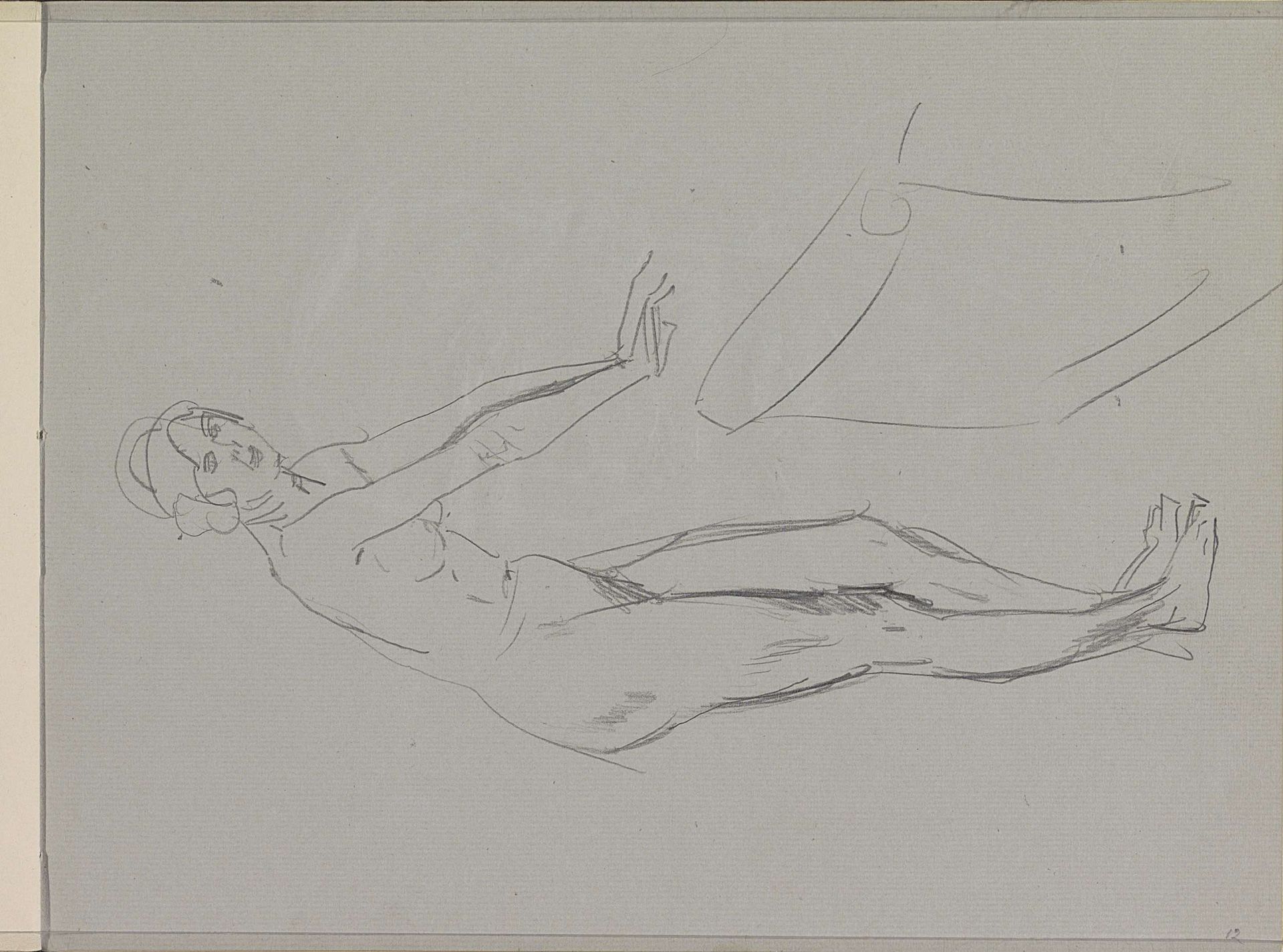 Staand vrouwelijk naakt, leunend by Isaac Israels