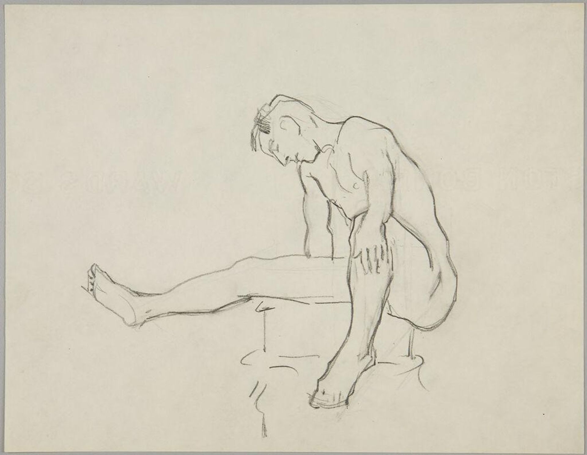 Seated Male Nude by Denman Waldo Ross