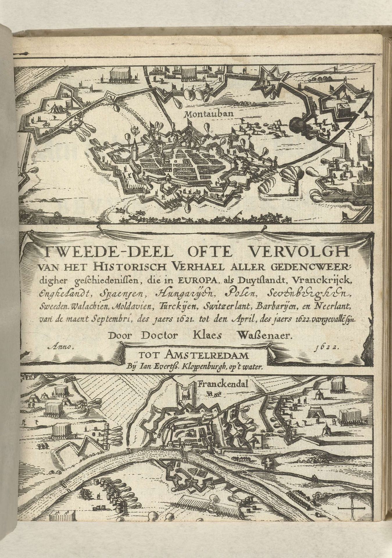 Titelblad van Historisch verhael, band 1 (dl. 2), 1621-1622 by Claes Jansz. Visscher