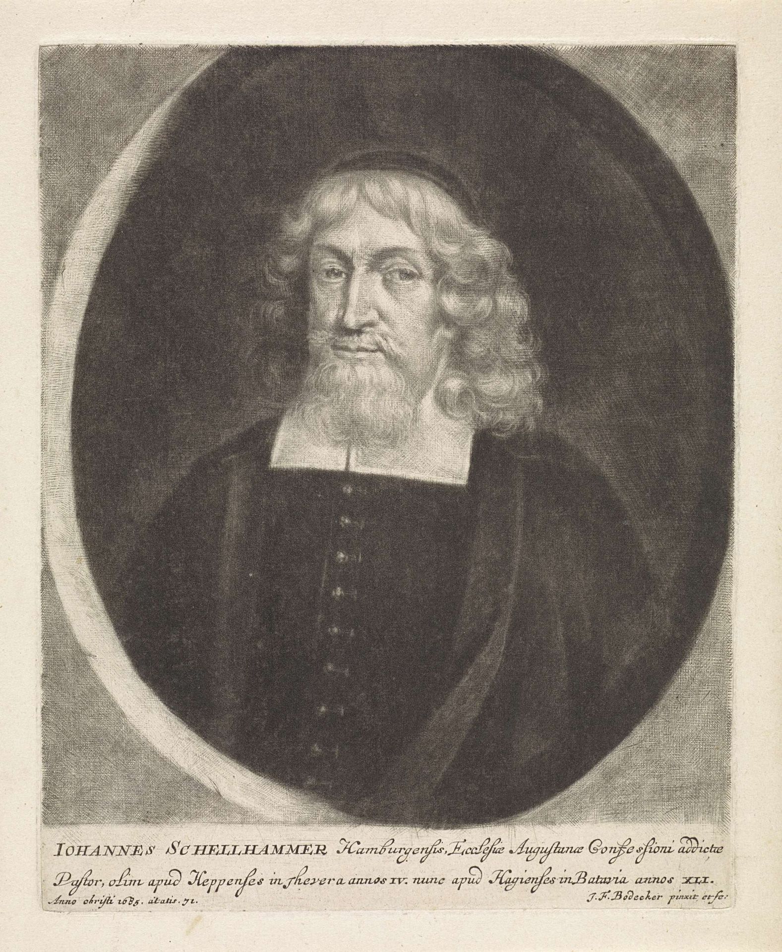Portret van Johannes Schelhammer by Johann Friedrich Bodecker