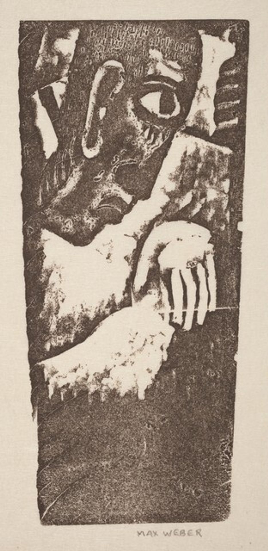Large Primitive Head in Profile by Max Weber