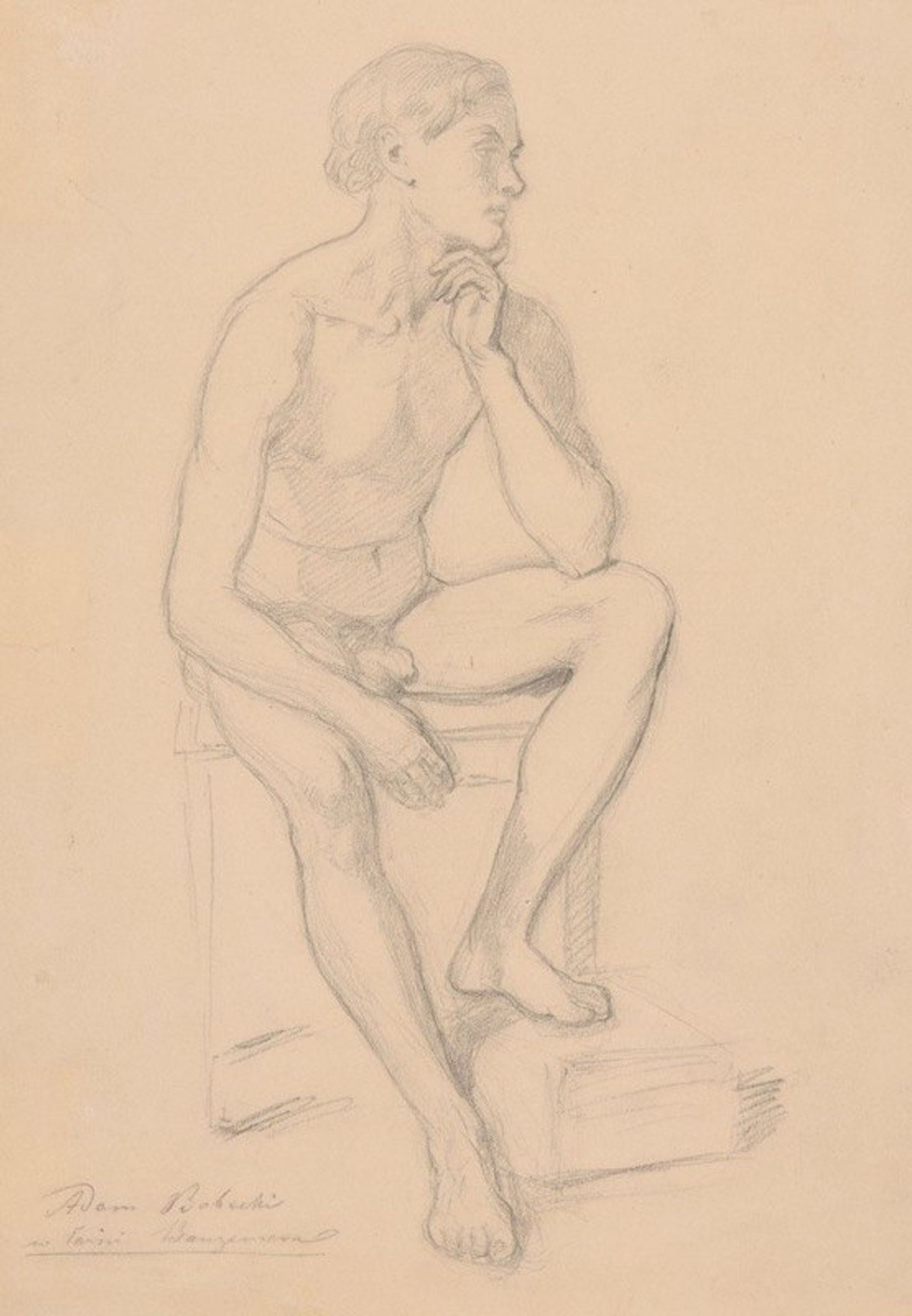 Nude study of prince for the painting ‘The Upbringing of Sigismund Augustus’ by Józef Simmler