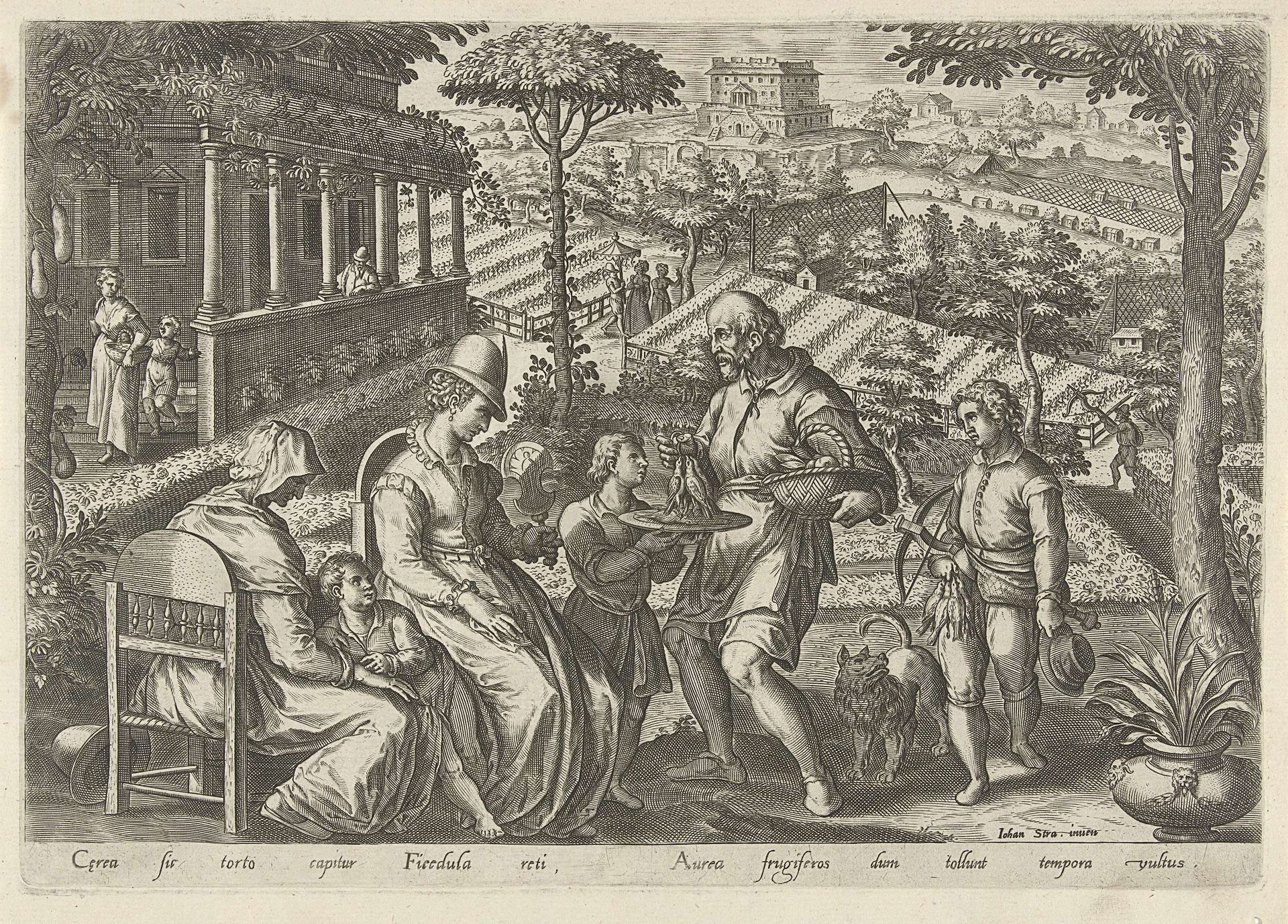 Jacht op de grasmus by Philips Galle