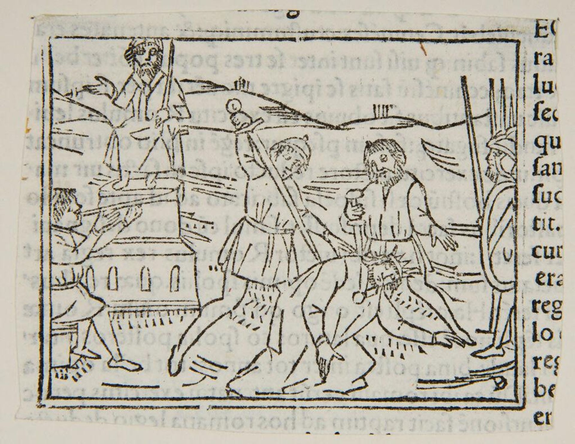 Book I.14.  King Tatius slain at Lavinium {Primae Decadis Liber Primus p. III verso} by Anonymous