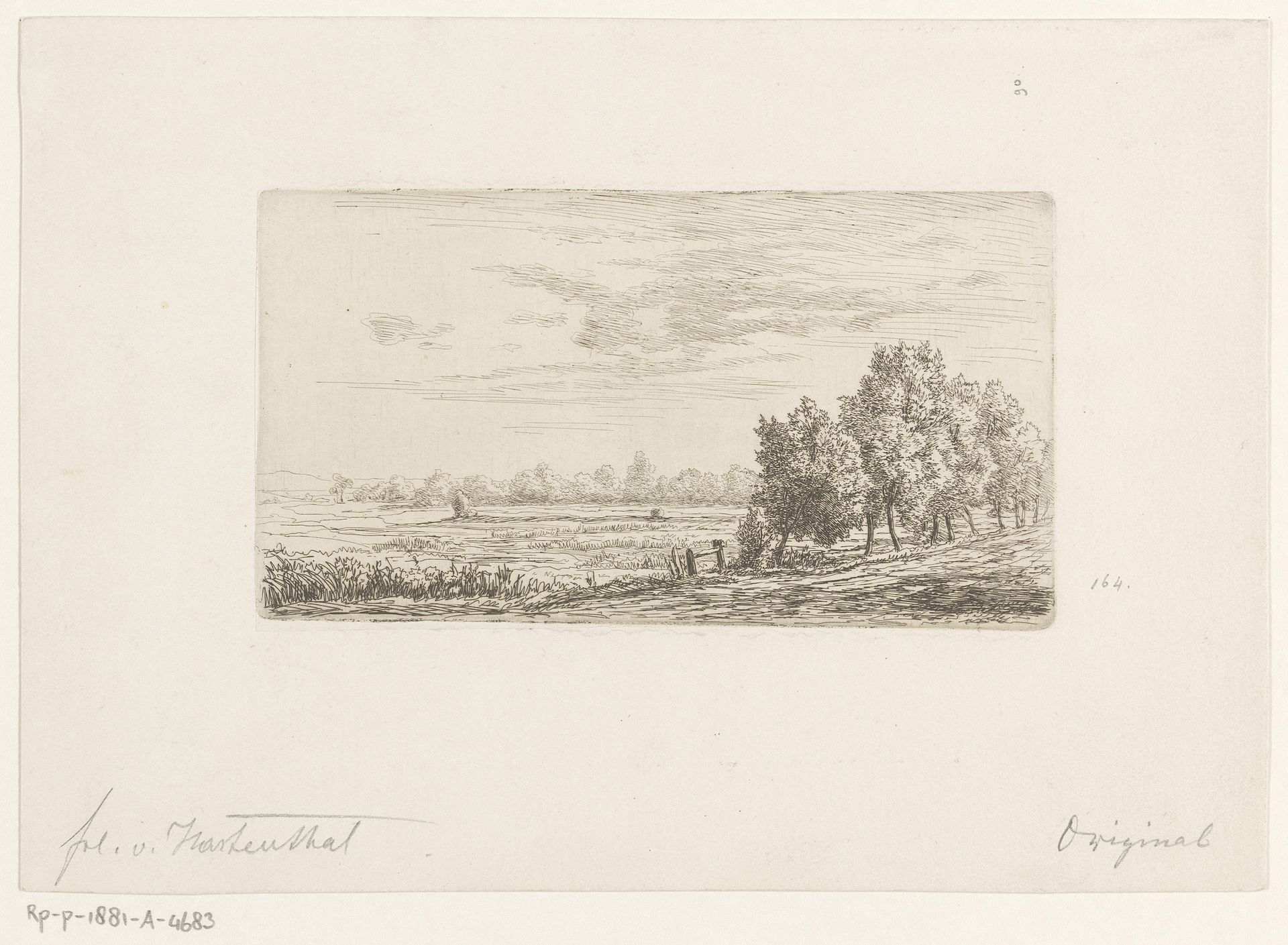 Landschap met boomgrens by Mathilde von Hartenthal