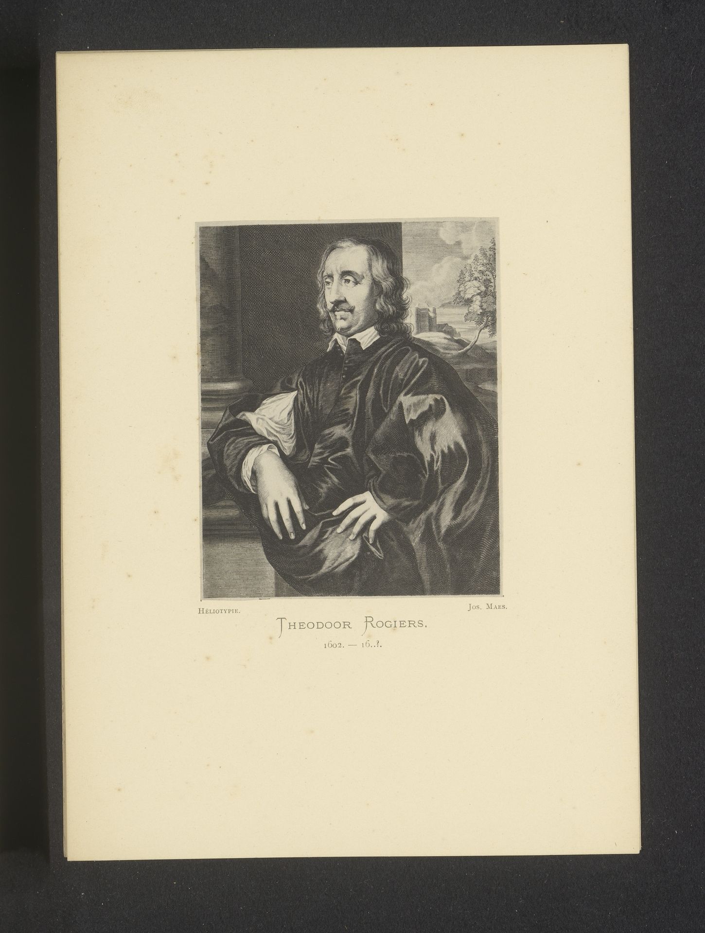 Reproductie van een gravure van een portret van Theodoor Rogiers door Petrus Clouwet by Joseph Maes