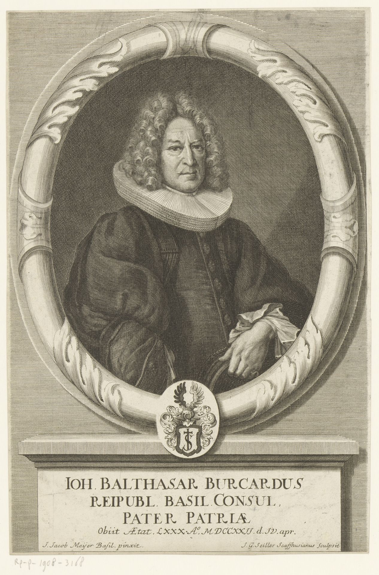 Portret van Hans Balthasar Burckhardt by Johann Georg Seiller