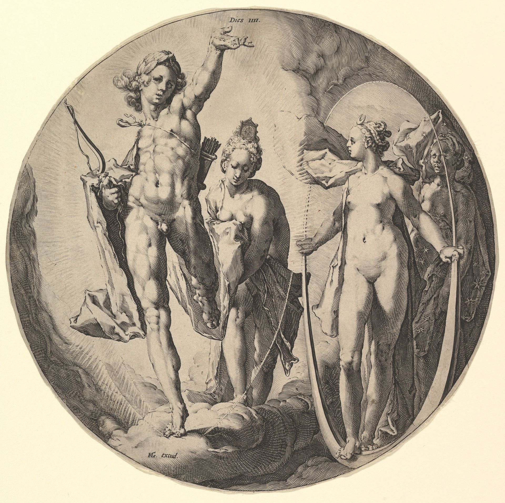 The Fourth Day (Dies IV):  The Creation of Day and Night, from The Creation of the World, a series of seven plates by Jan Muller