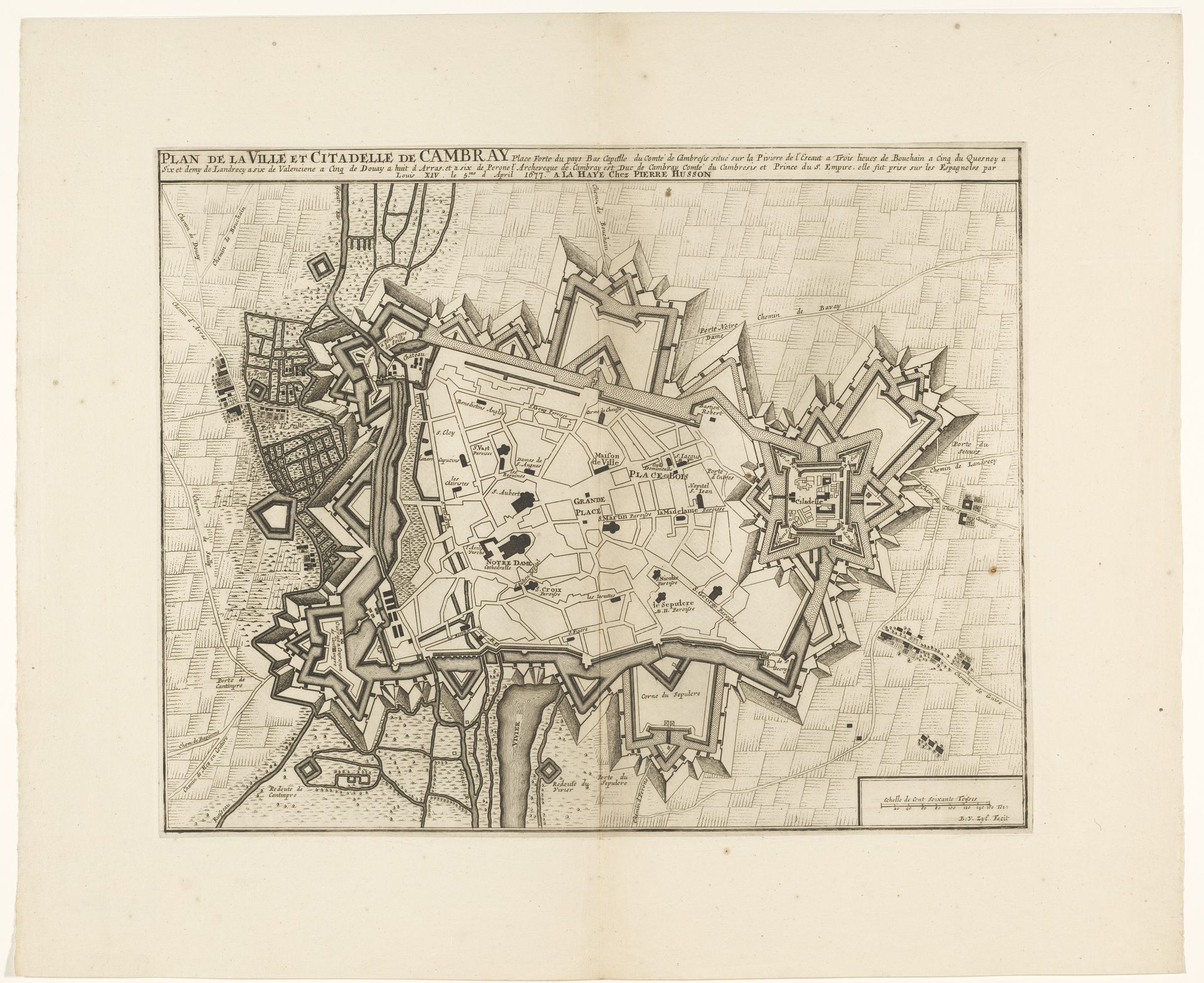 Vestingplattegrond van Cambrai by B. van Zijl