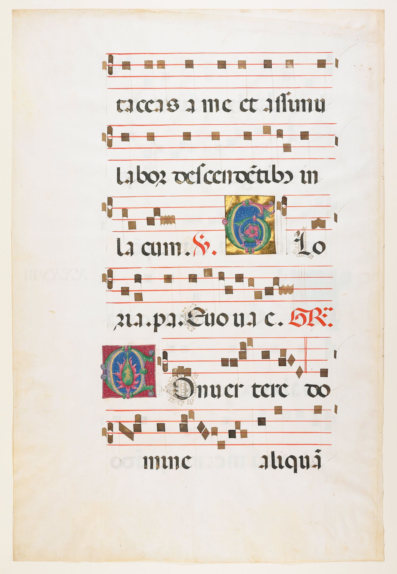 Leaf from an Illuminated Antiphonal (Recto and Verso) by Girolamo da Cremona