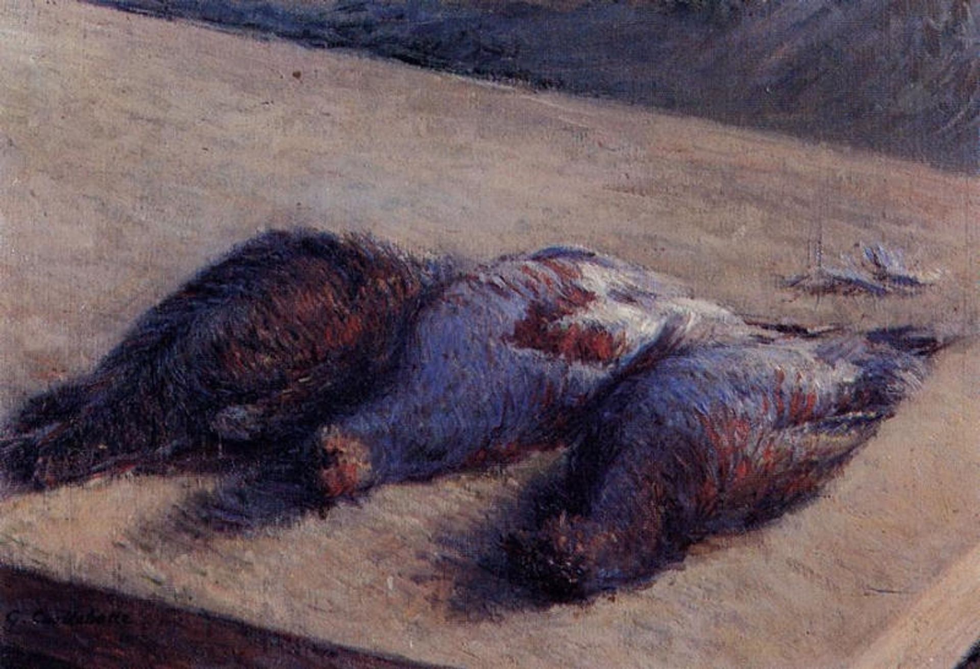 Three Partridges on a Table by Gustave Caillebotte