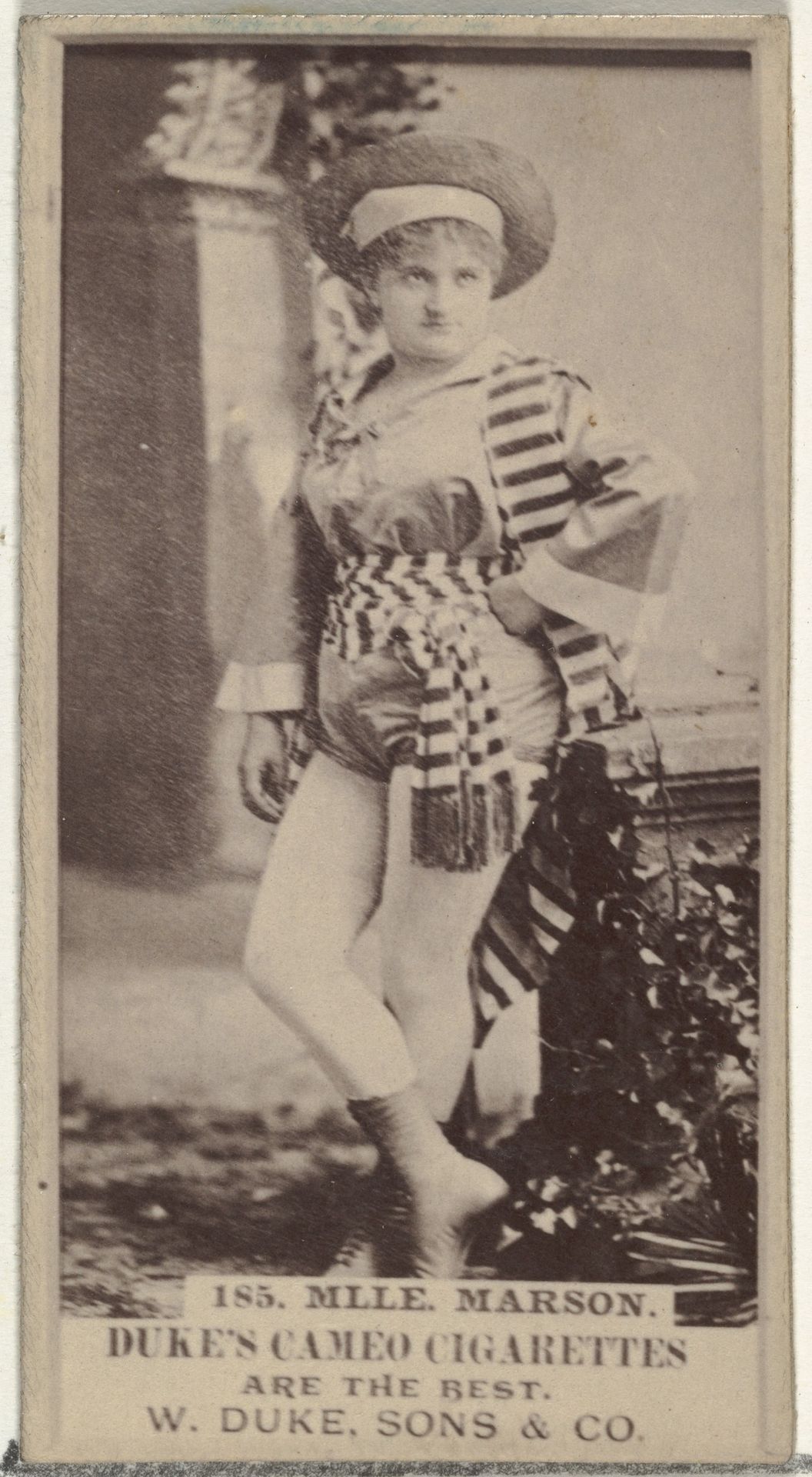 Card Number 185, Mlle. Marson, from the Actors and Actresses series (N145-5) issued by Duke Sons & Co. to promote Cameo Cigarettes by W. Duke, Sons & Co.