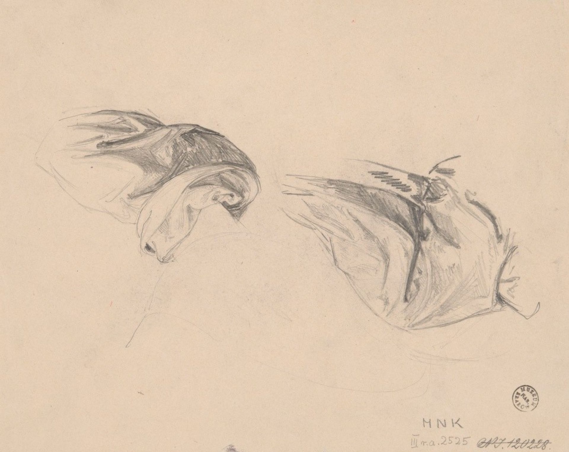 Drapery studies by Józef Simmler