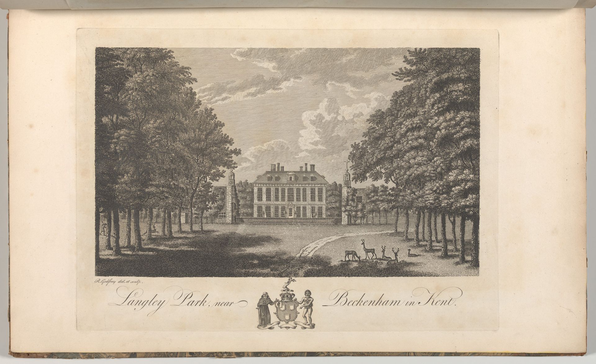 Langley Park, near Beckenham in Kent, from Edward Hasted's, The History and Topographical Survey of the County of Kent, vols. 1-3 by Richard Bernard Godfrey