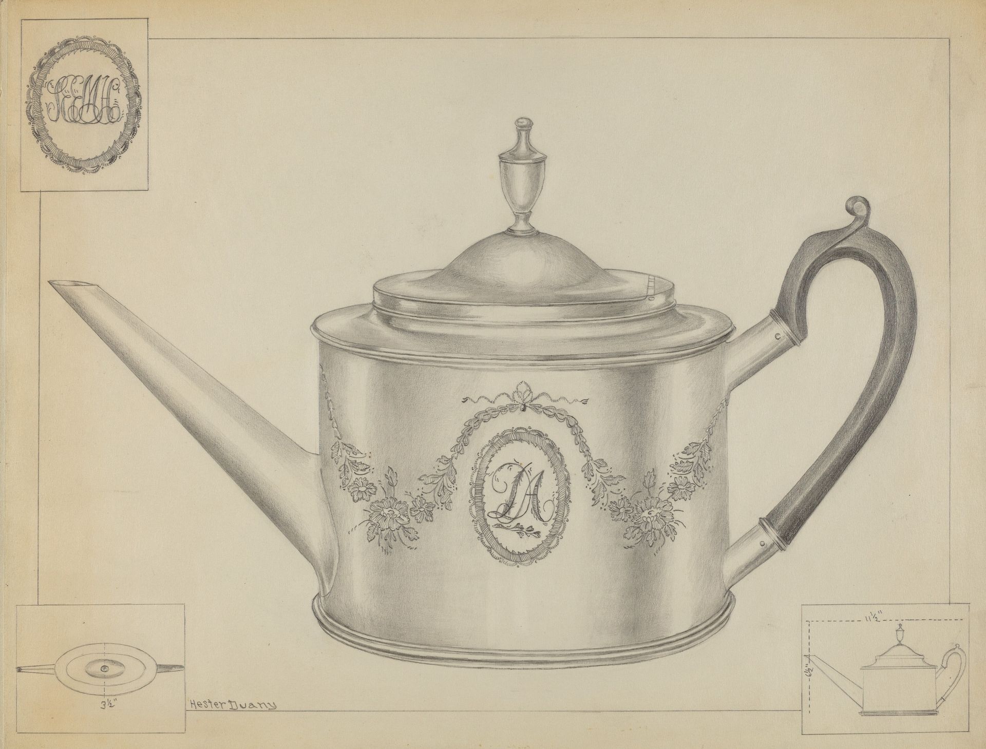 Silver Teapot by Hester Duany