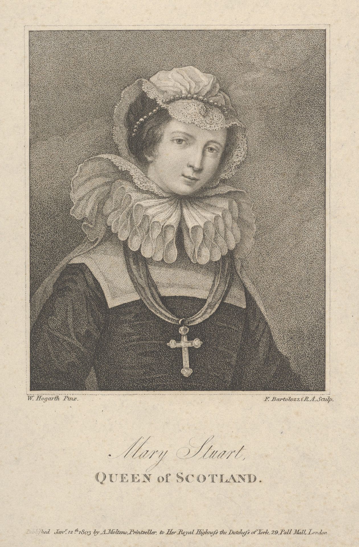 Mary, Queen of Scots by Francesco Bartolozzi