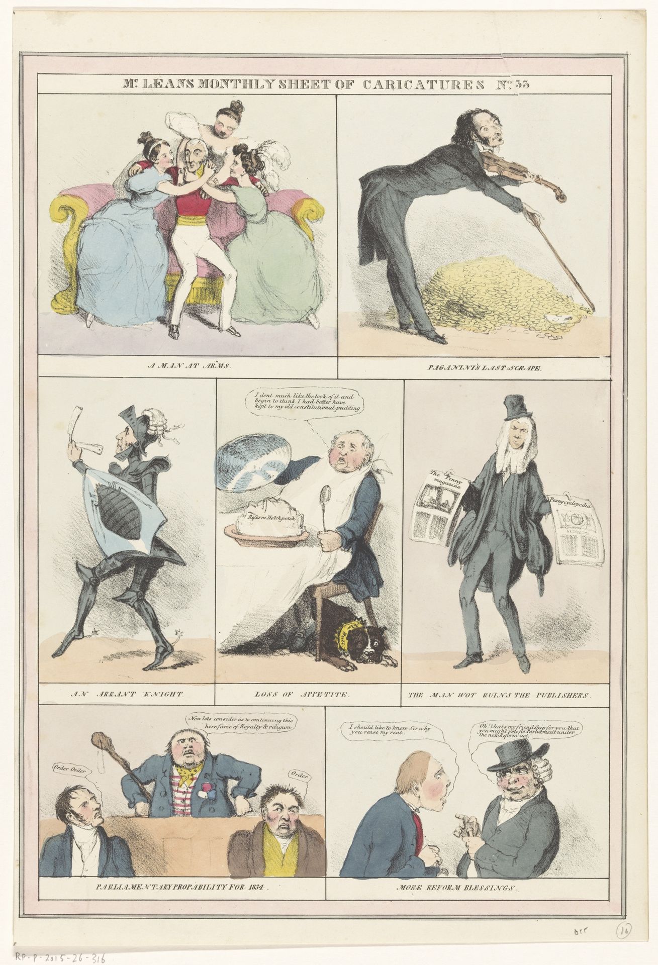 Zeven karikaturale scènes by Robert Seymour