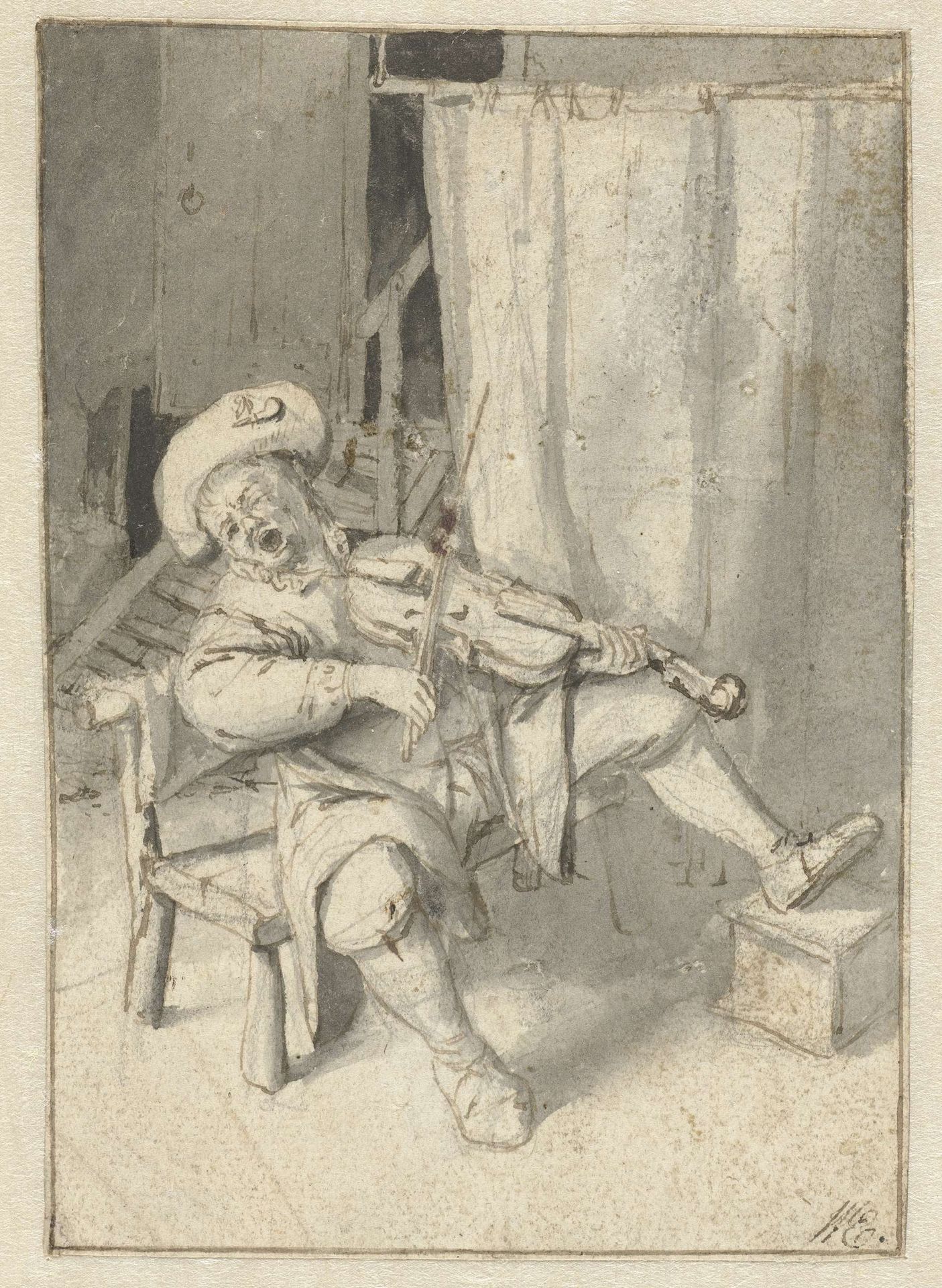 De zingende vioolspeler by Jan Steen