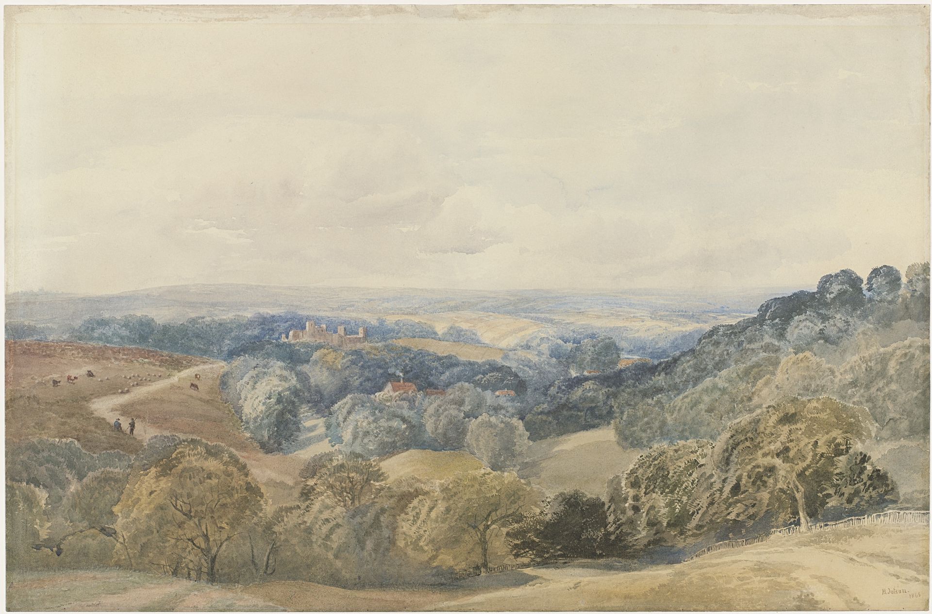 Landschap met Crieff Castle by Henry Jutsum