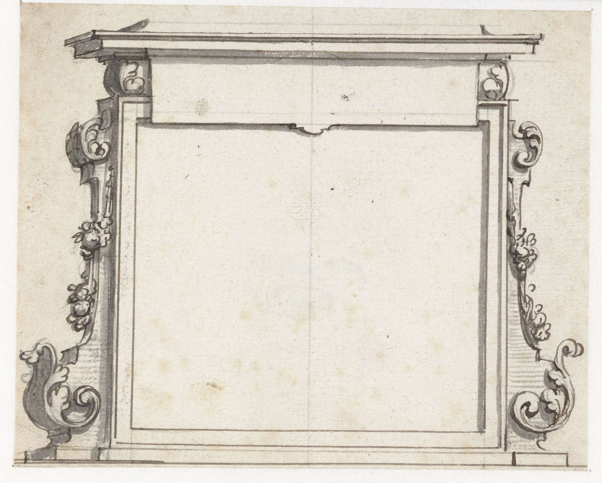 Een rechthoekige architecturale cartouche by Pieter Jansz.