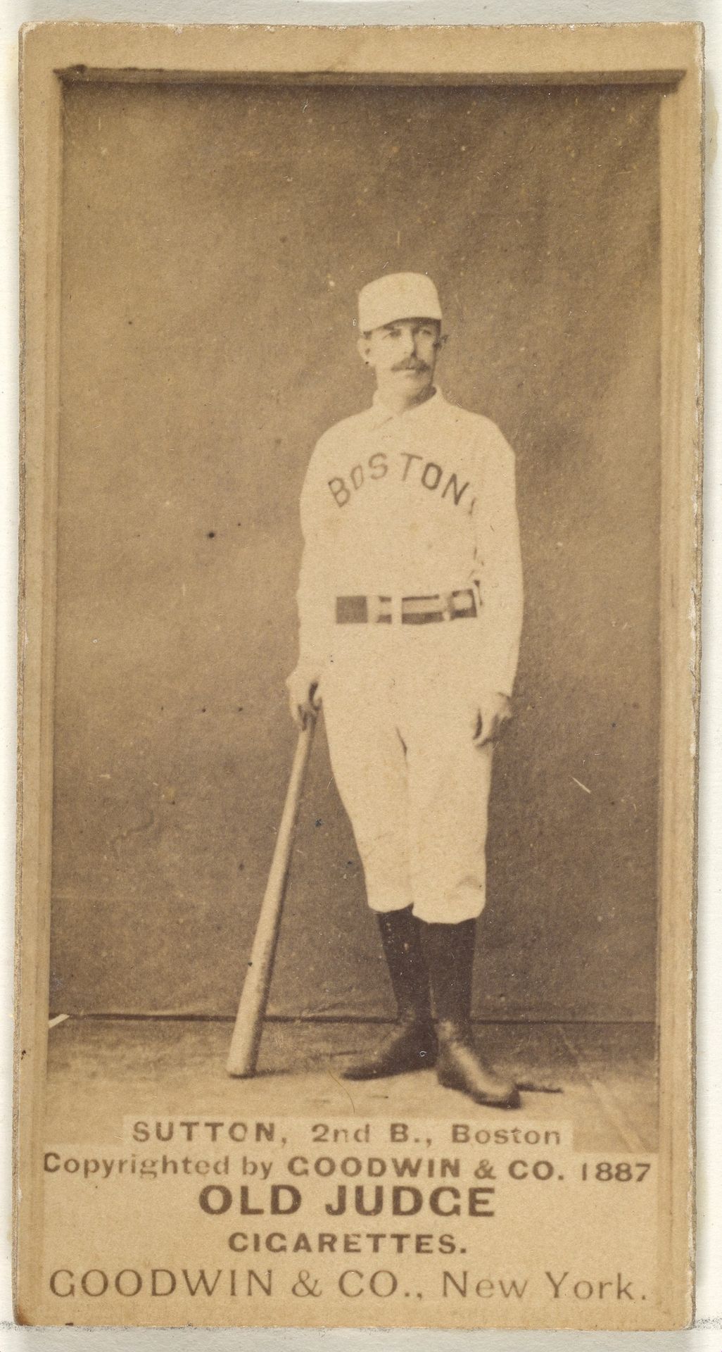 Sutton, 2nd Base, Boston, from the Old Judge series (N172) for Old Judge Cigarettes by Goodwin & Company