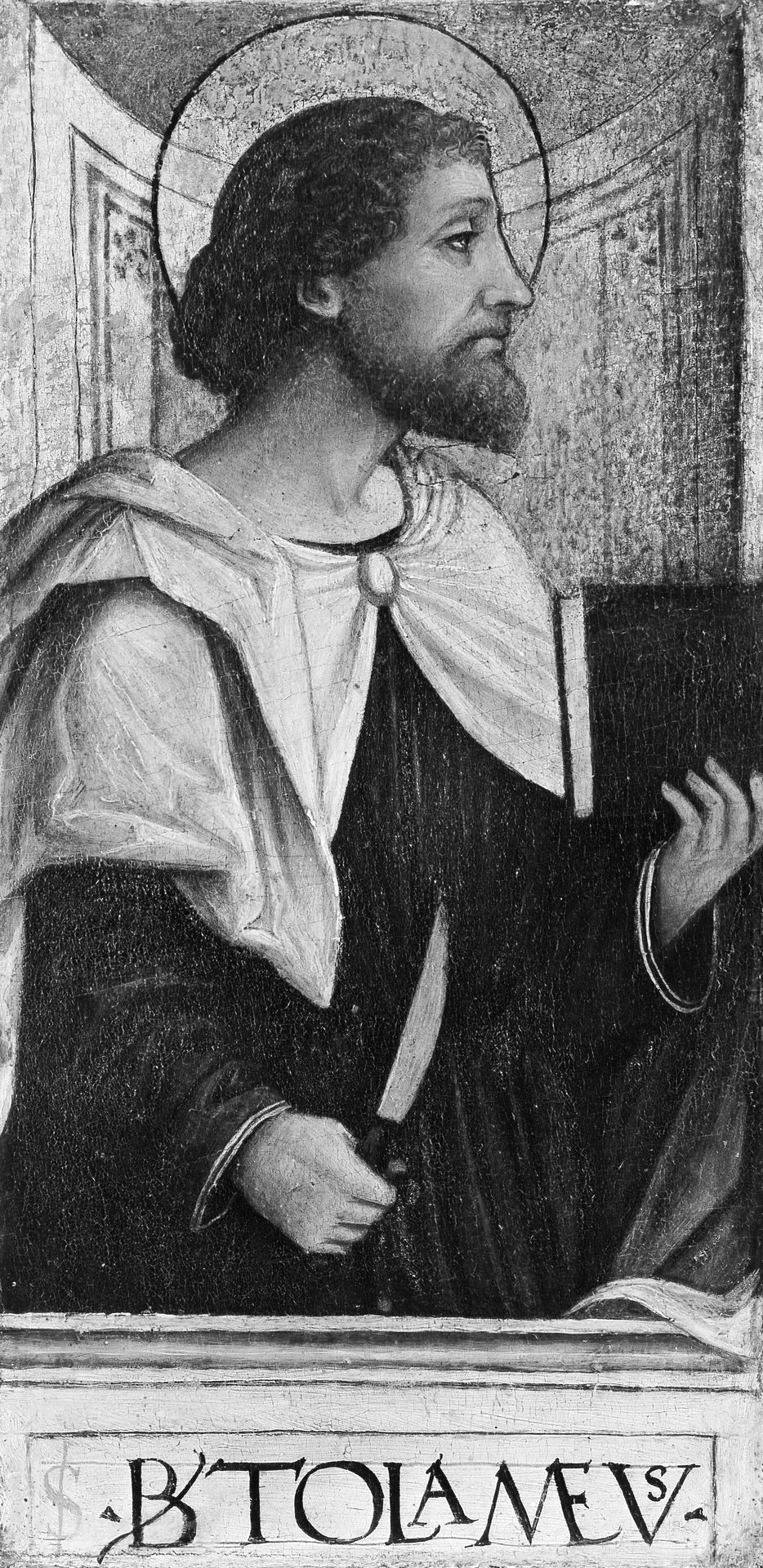 The Twelve Apostles: Saints Bartholomew, Andrew, Matthew, James the Greater, Thaddeus, Philip, James the Lesser, Simon, Peter, Paul, Thomas, and John by Ambrogio Bergognone