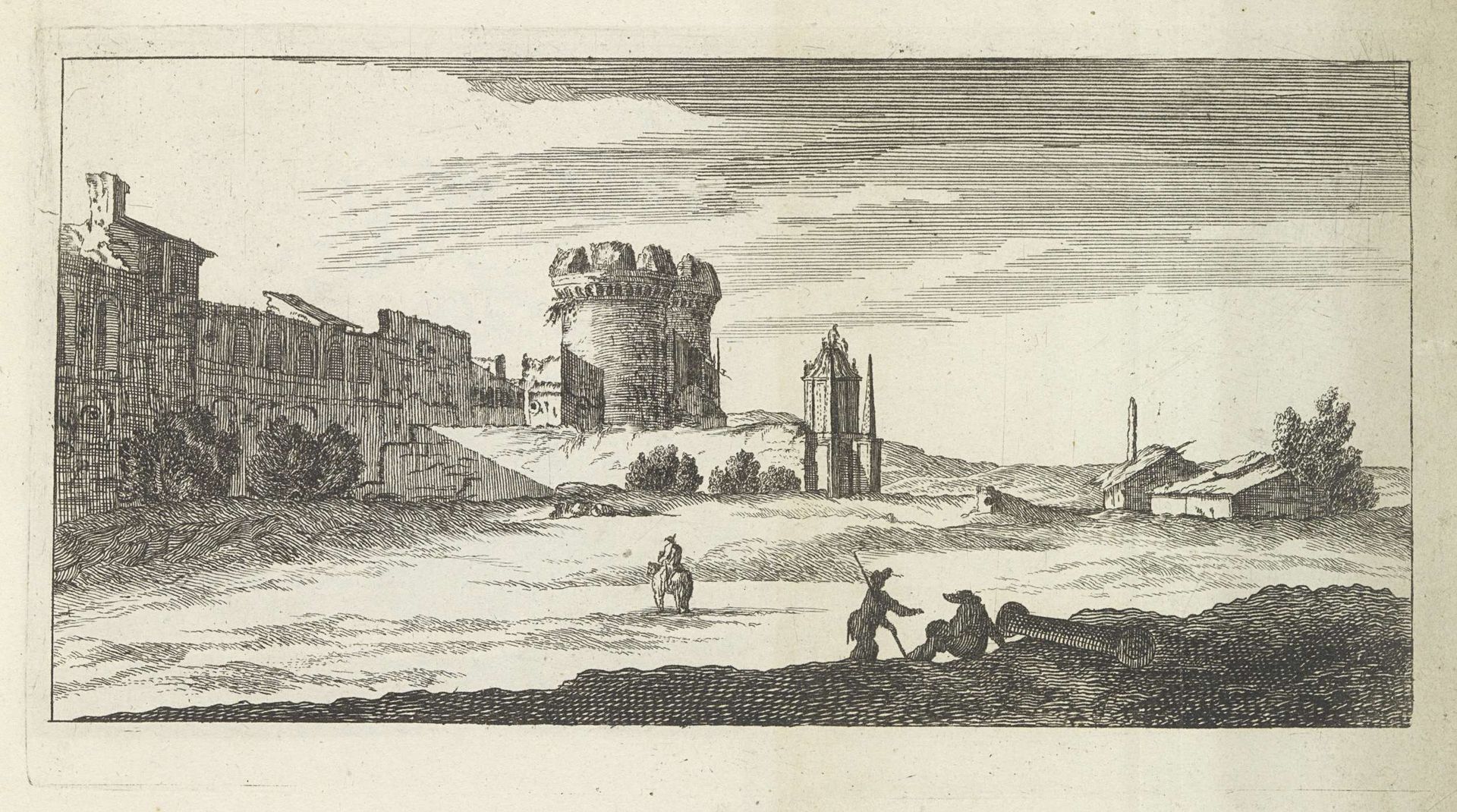 Landschap met ruïne by Anonymous