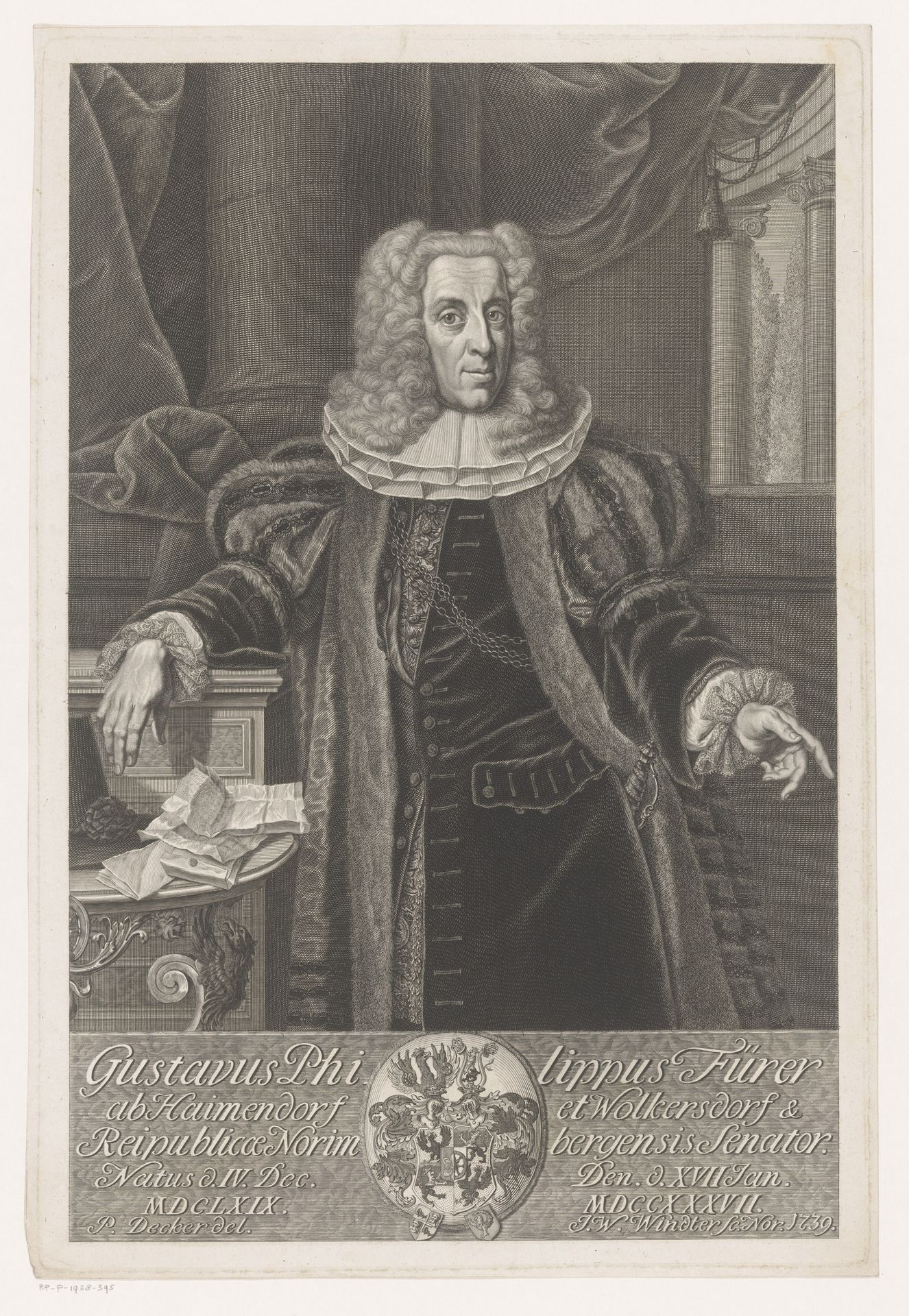 Portret van Christoph Fürer von Haimendorf by Johann Wilhelm Windter