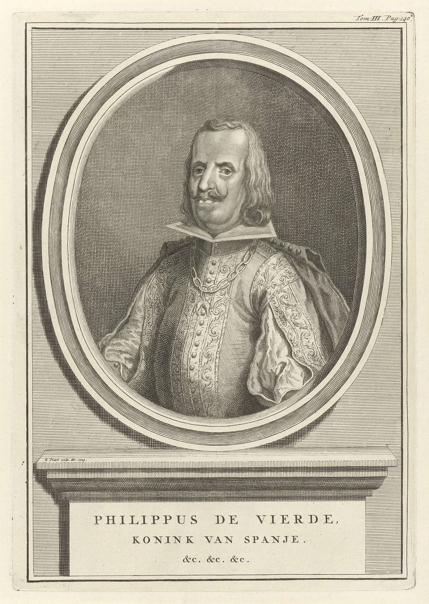 Portret van Filips IV, koning van Spanje by Bernard Picart