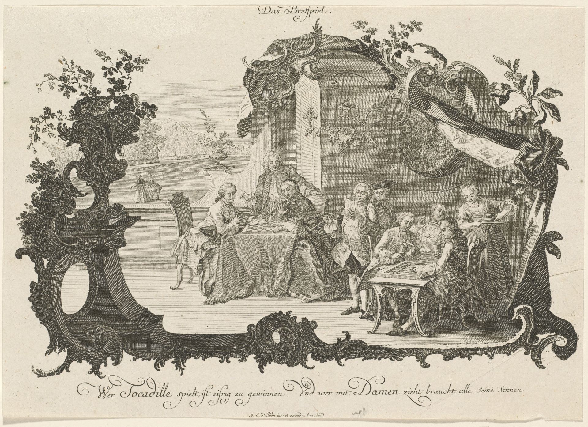 Das Bretspiel (Ladies and Gentlemen Playing Board Games) by Johann Esaias Nilson