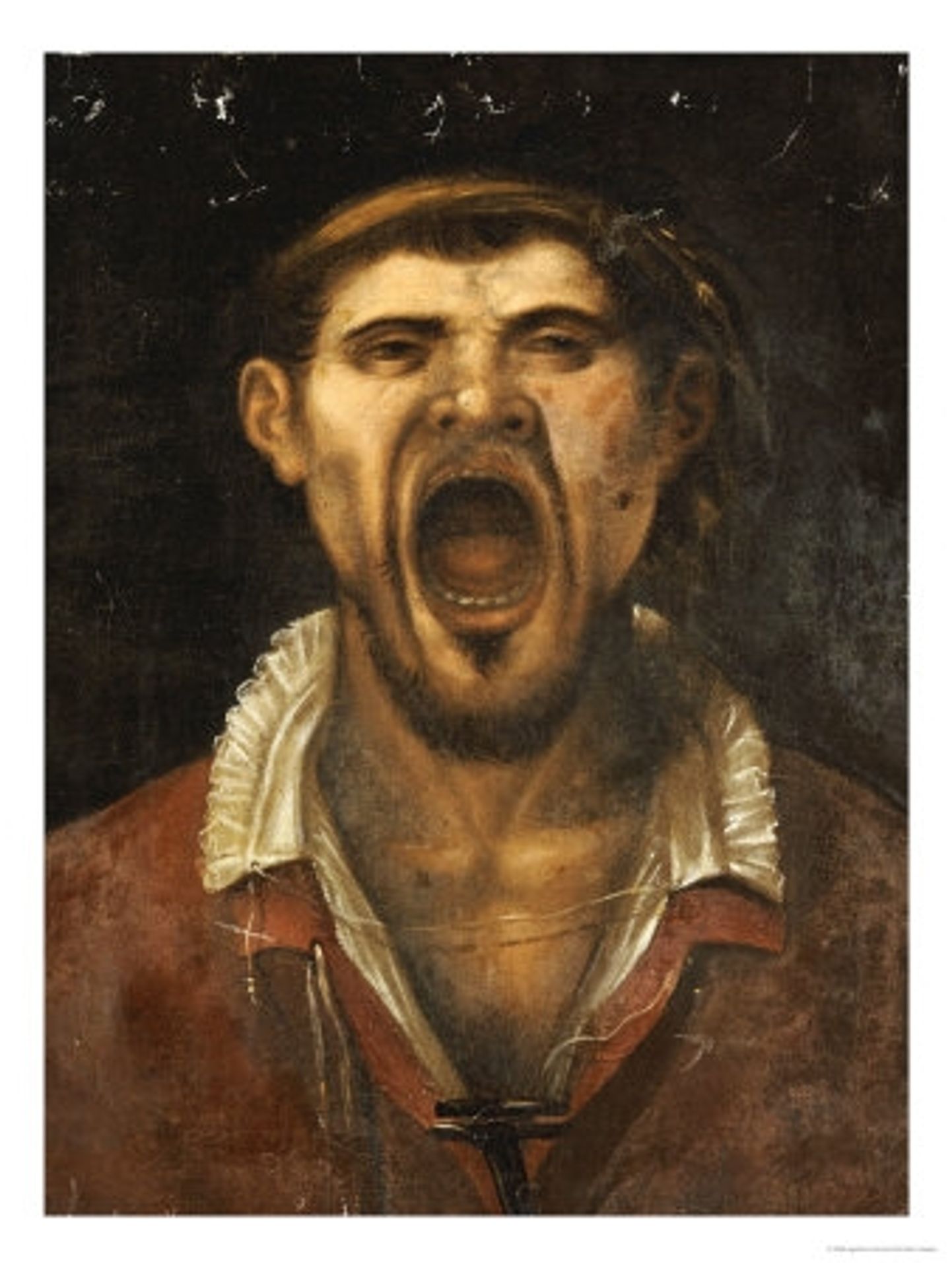 A Peasant Man, Head And Shoulders, Shouting by Agostino Carracci