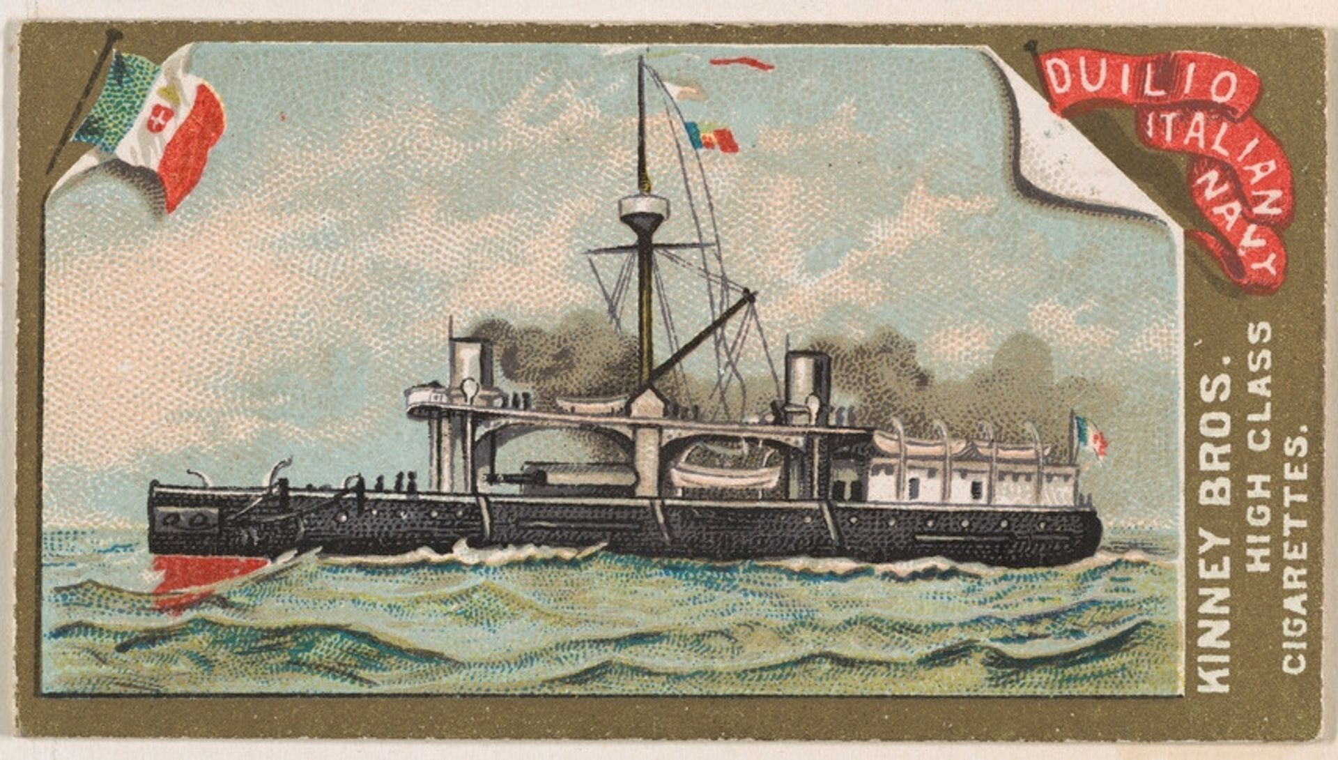 Duilio, Italian Navy, from the Naval Vessels of the World series (N226) issued by Kinney Bros. by Kinney Brothers Tobacco Company