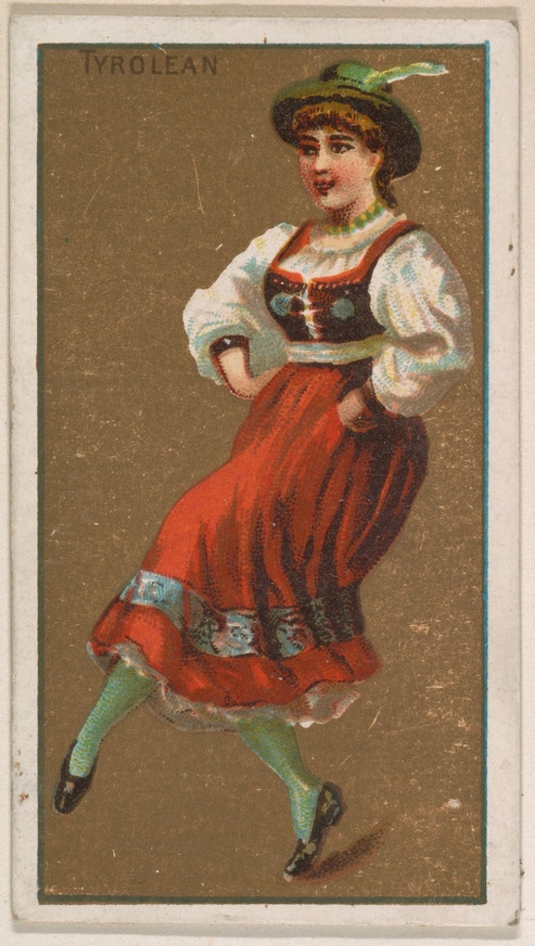 Tyrolean, from National Dances (N225, Type 1) issued by Kinney Bros. by Kinney Brothers Tobacco Company