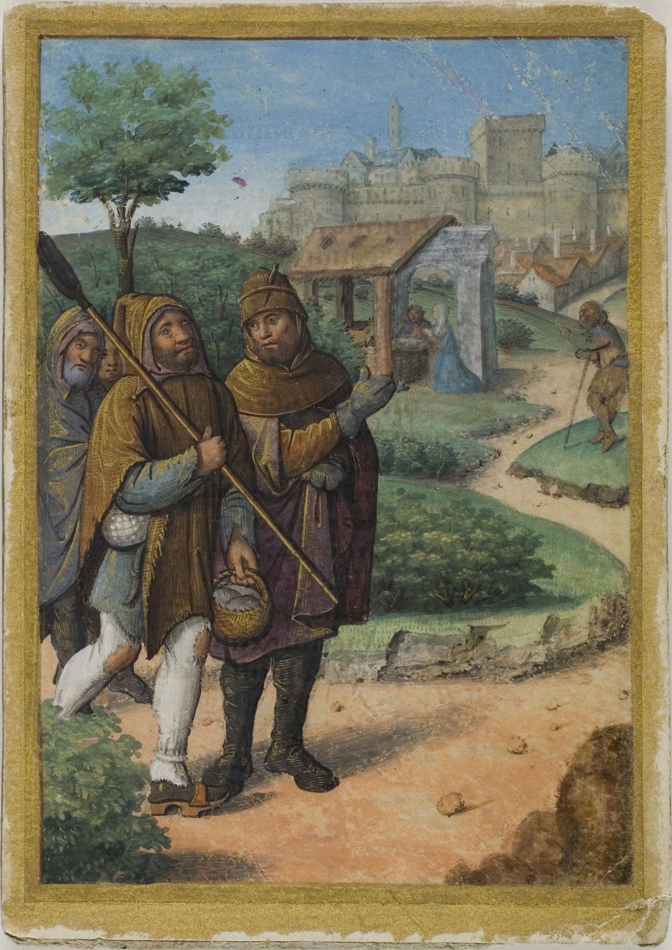 Shepherds on Their Way to the Nativity from a Book of Hours by Jean Poyet