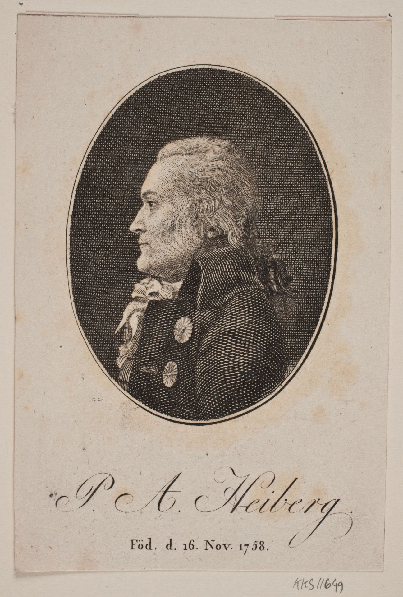 Portræt af P. A. Heiberg by Gerhard Ludvig Lahde