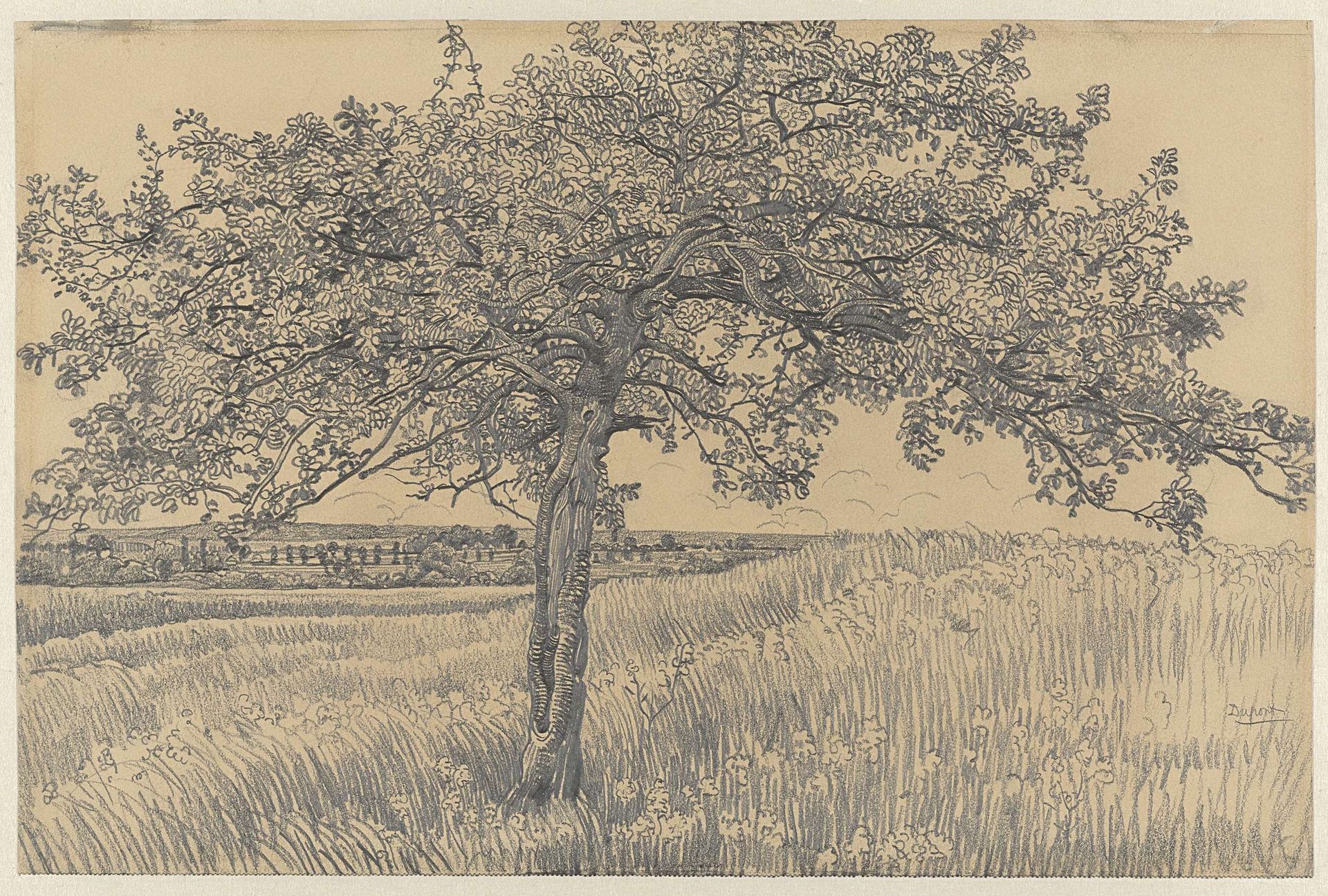 Appelboom in landschap by Pieter Dupont