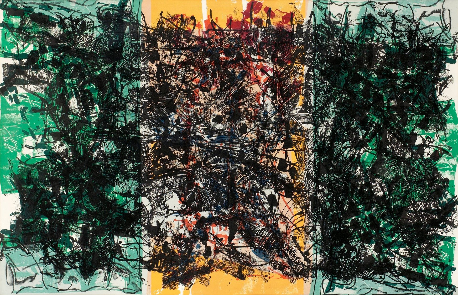 Triptyque orange by Jean-Paul Riopelle