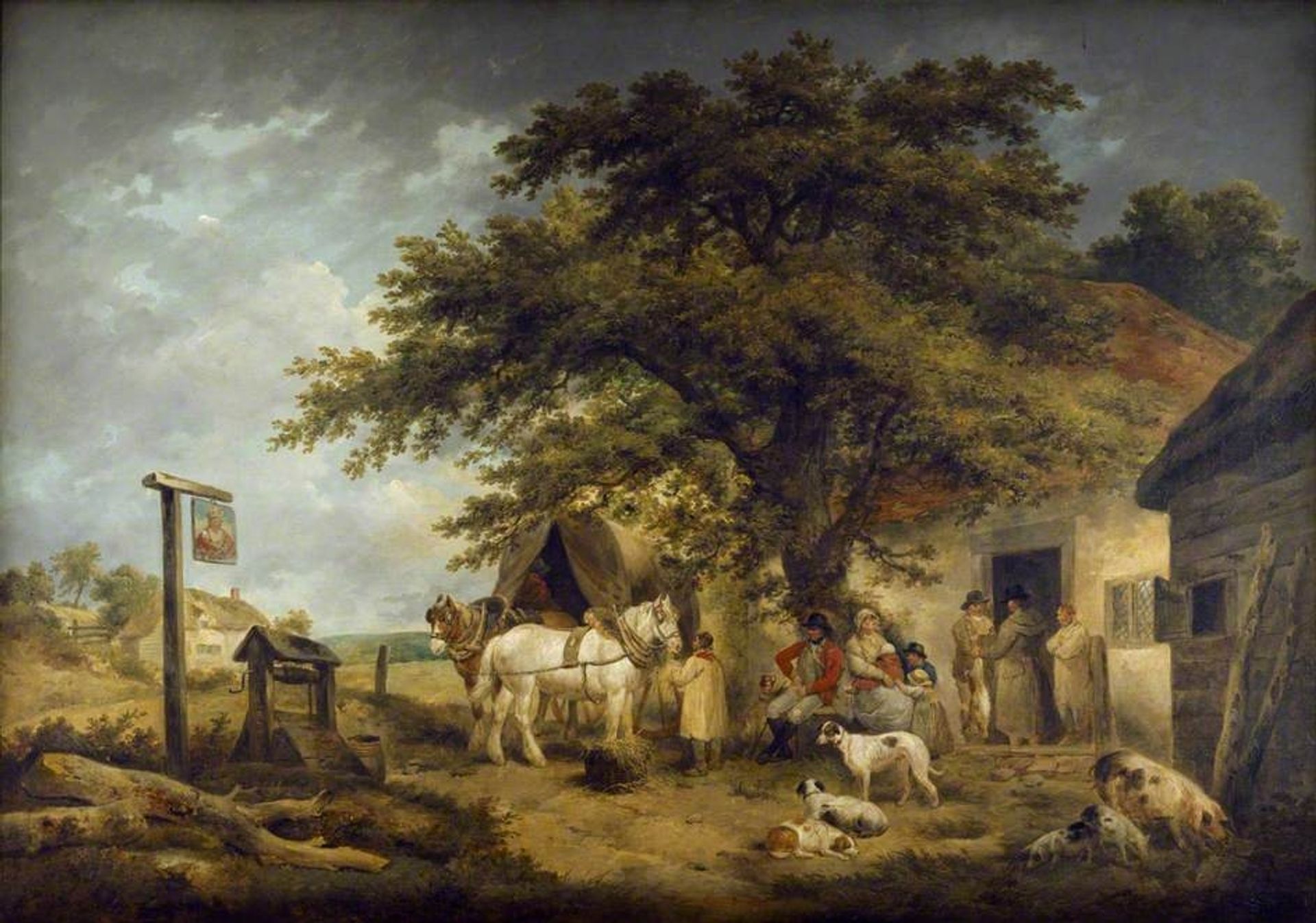 A Halt of a Soldier and His Family by George Morland