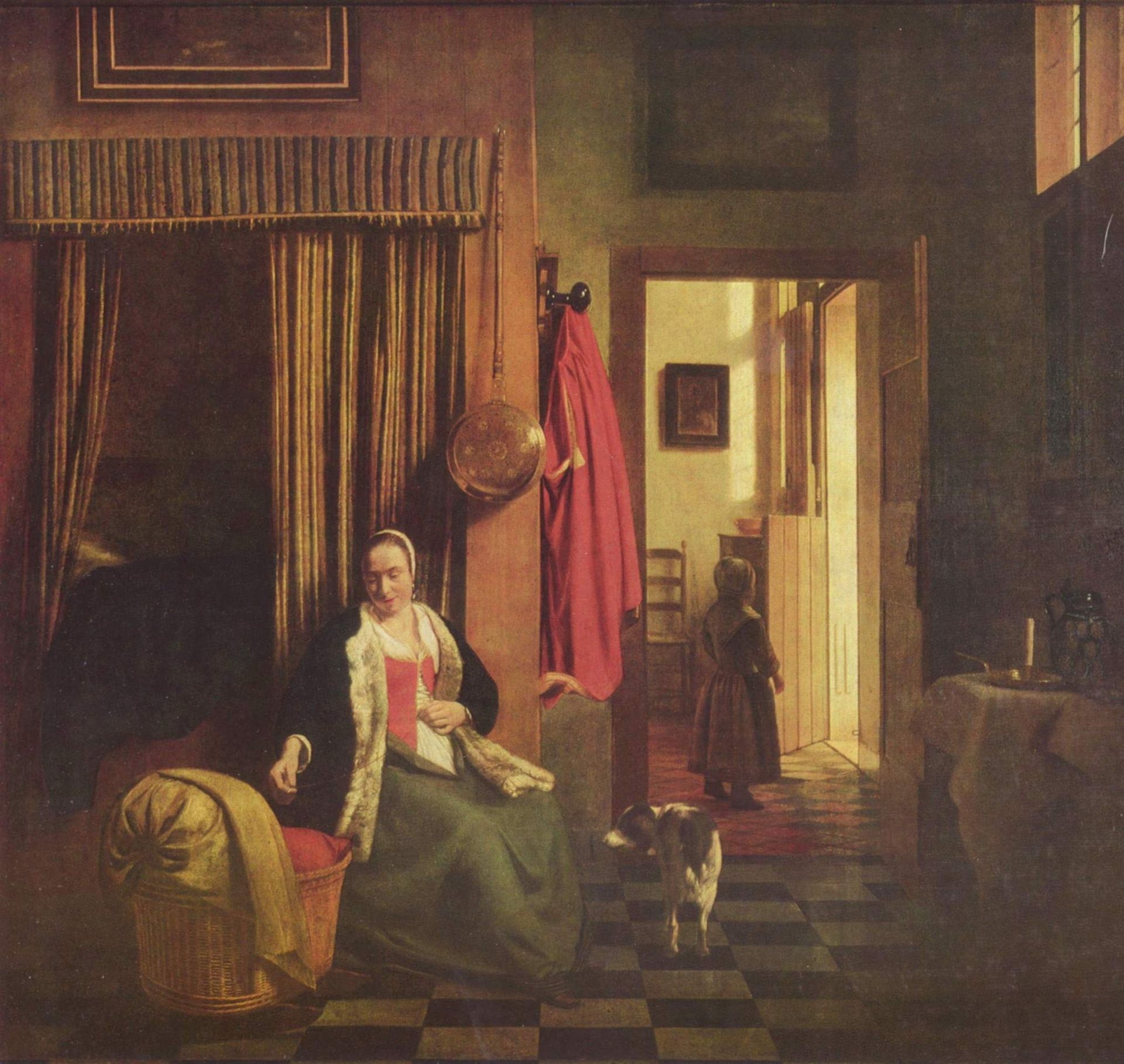 Mother at the cradle by Pieter de Hooch