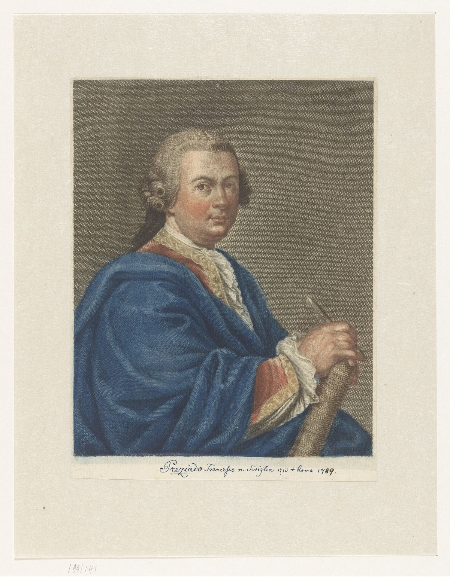 Portret van kunstenaar Francisco Preciado de la Vega by Antonio Pazzi