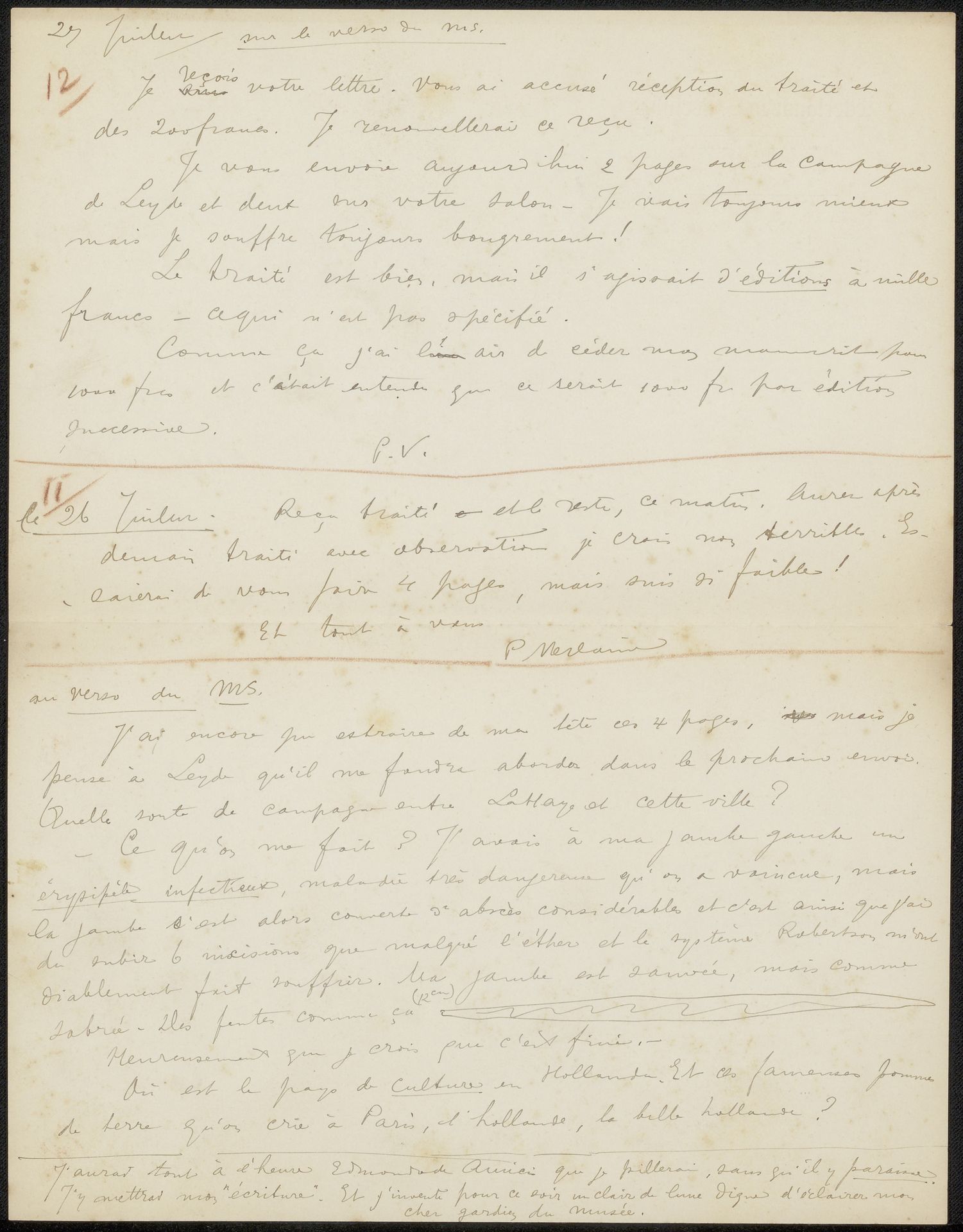 Brief aan Philip Zilcken by Paul Verlaine