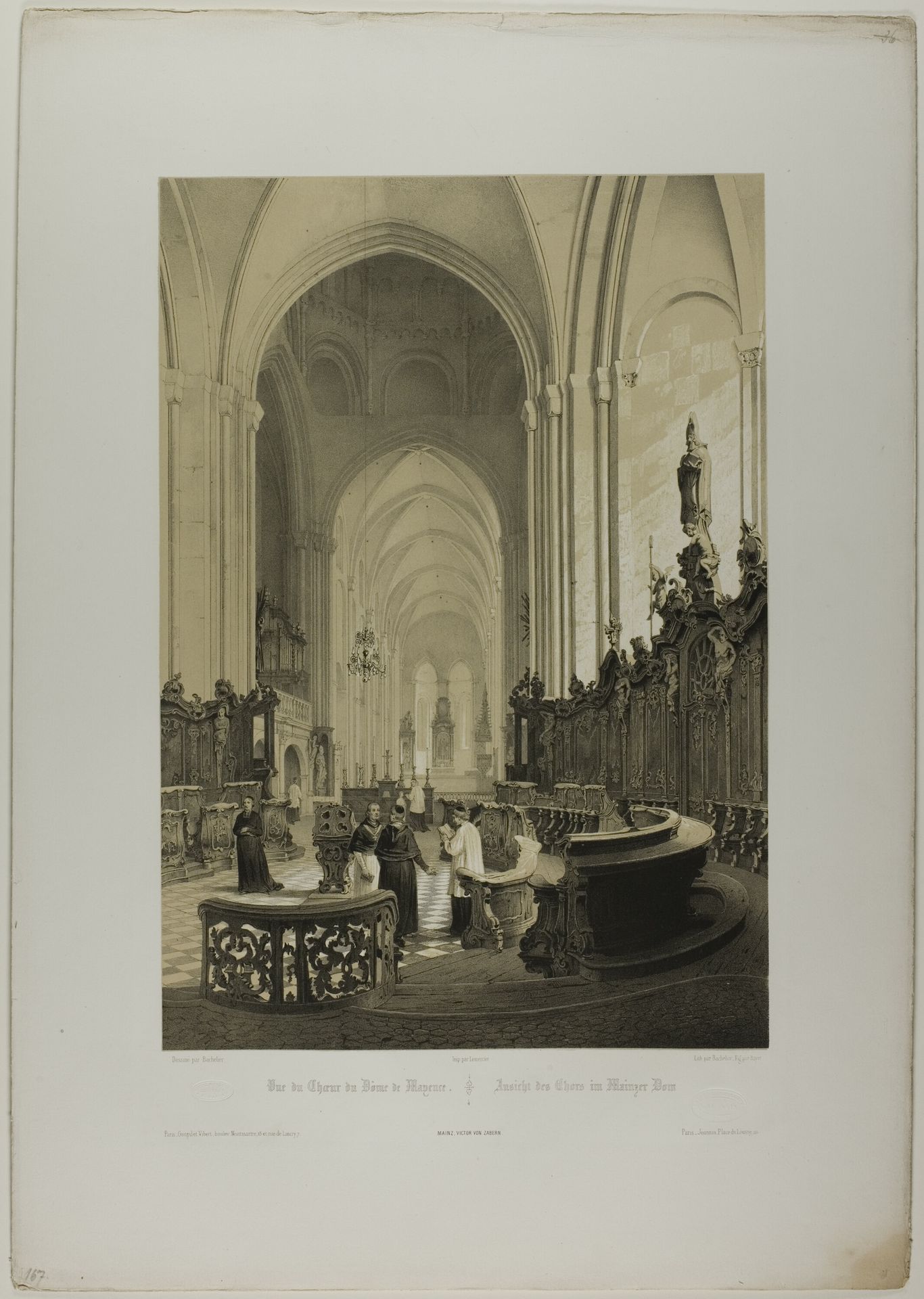 View of the Choir of the Cathedral of Mainz, plate four from Allemande by Nicolas Chapuy