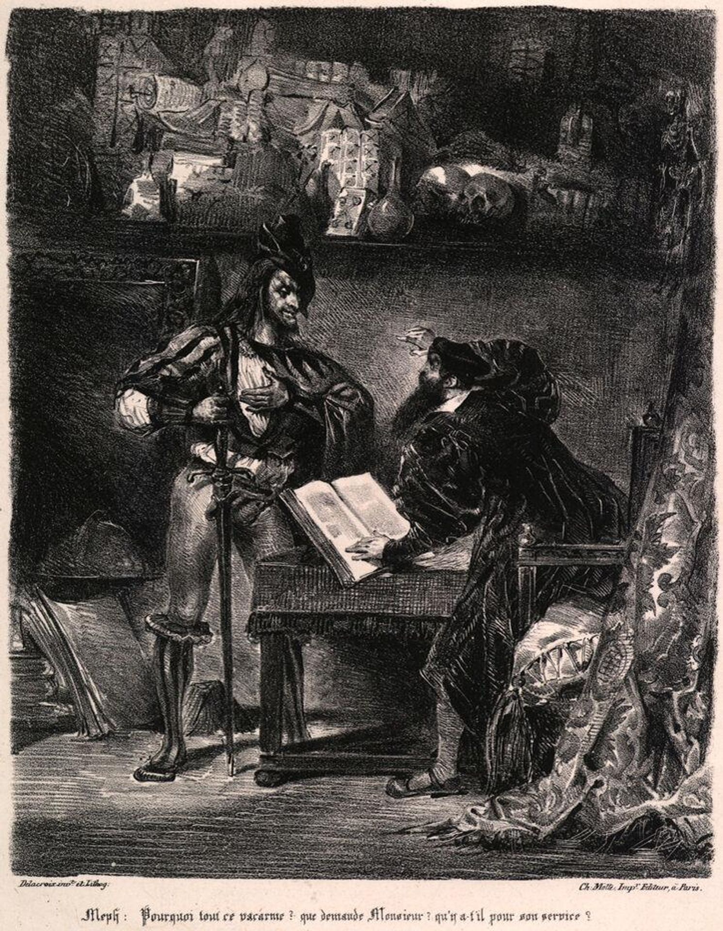 Mephistopheles Appearing to Faust by Eugène Delacroix