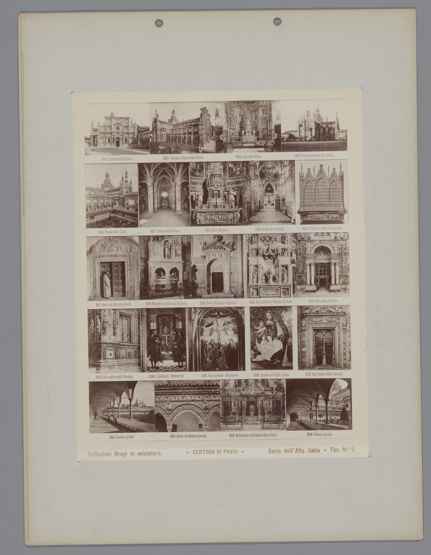 Gezichten op het interieur en exterieur van het Certosa di Pavia by Giacomo Brogi