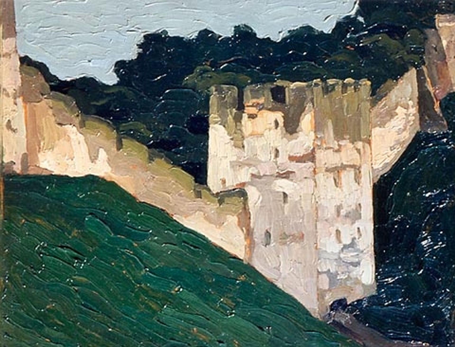 Pechora. Monastery walls and towers. by Nicholas Roerich