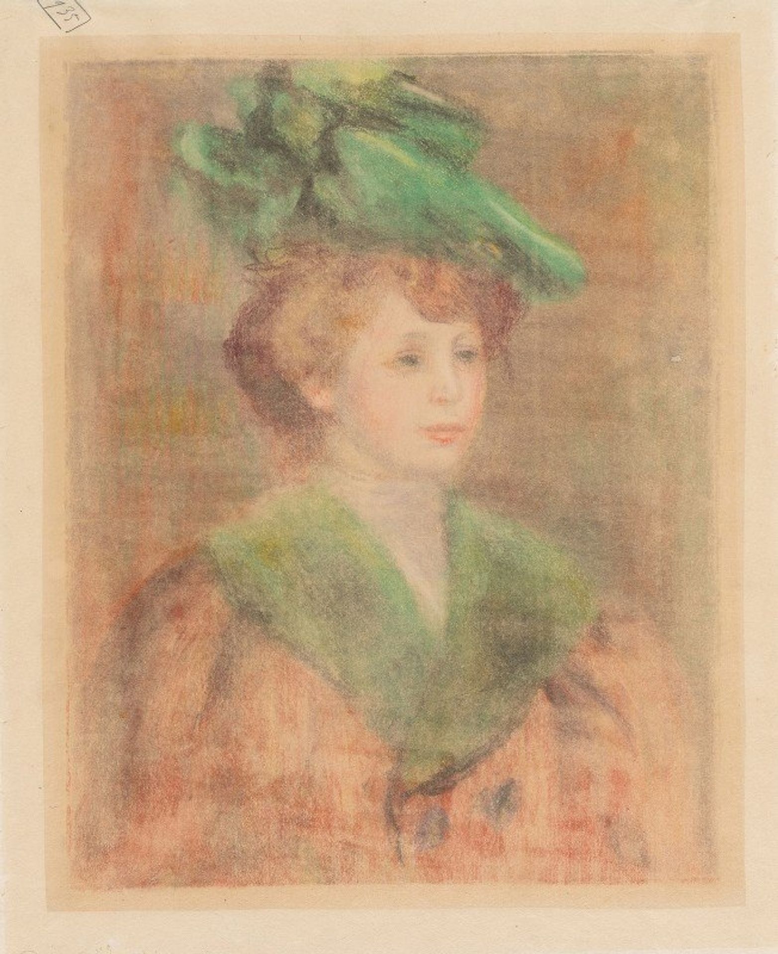 Lady With Green Hat by Pierre-Auguste Renoir